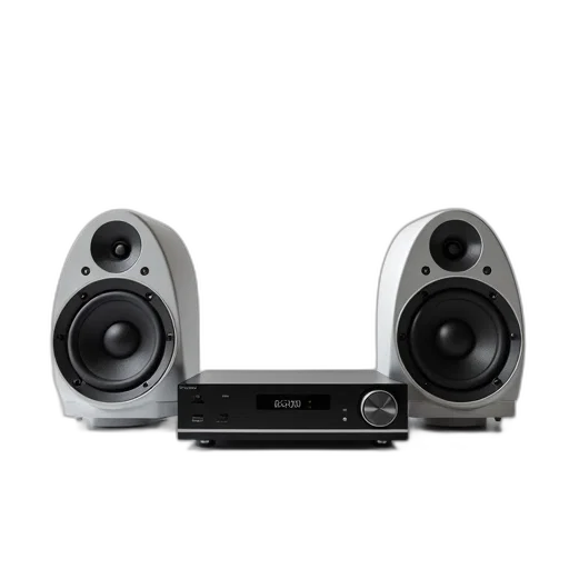 modern, home, stereo, system, sleek, design, featuring, compact transparent PNG cut-out