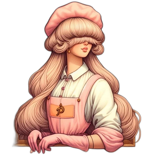 hat, hair, staff, crown, pixel art, fantasy art, concept art, watercolor transparent PNG cut-out