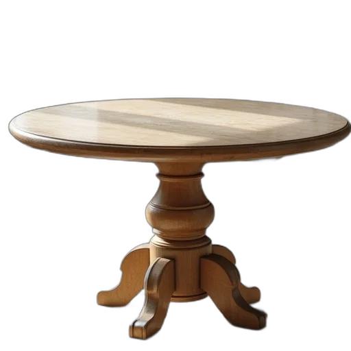 furniture, 3d render, earth tones, table, round, shaped transparent PNG cut-out