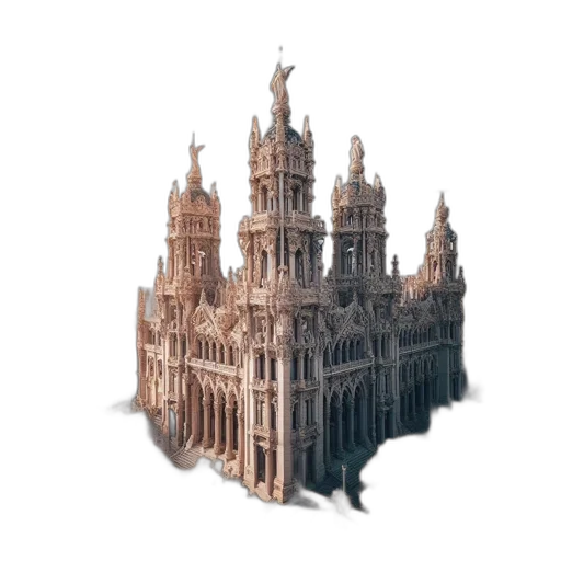 building, crown, furniture, 3d render, concept art, photorealistic, fantasy art, imposing transparent PNG cut-out
