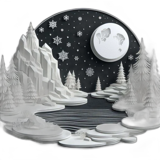 jewelry, fantasy art, concept art, 3d render, cartoon, snow, outer space, night transparent PNG cut-out