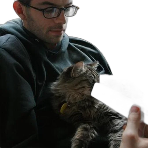staff, animal, creature, jacket, fire, man, glasses, sits transparent PNG cut-out