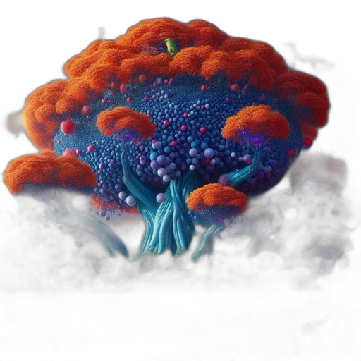 tree, crown, umbrella, flower, concept art, fantasy art, pixel art, watercolor transparent PNG cut-out