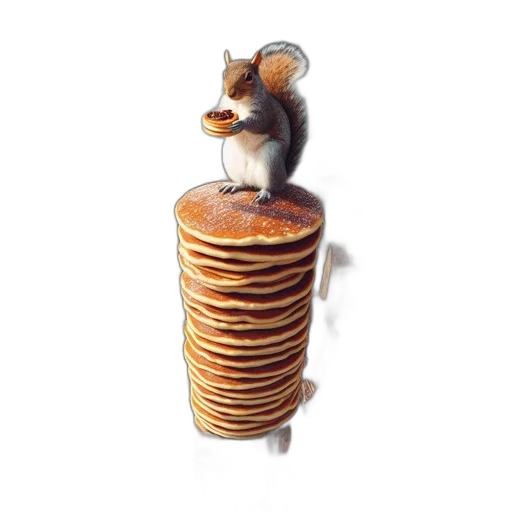 food, animal, hat, jewelry, 3d render, photorealistic, squirrel, perches transparent PNG cut-out