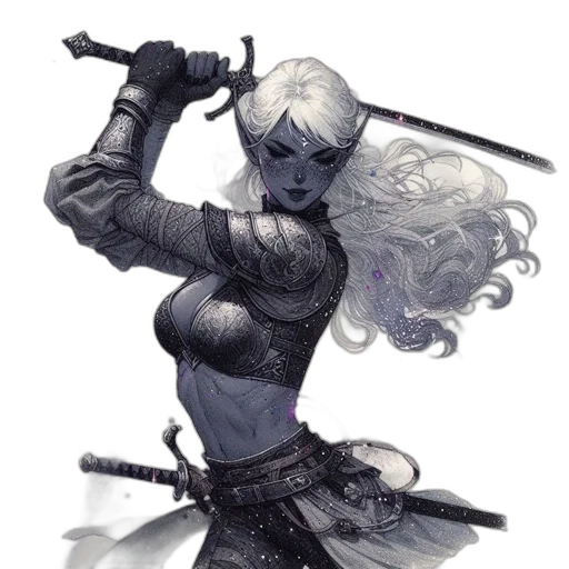 sword, staff, weapon, fantasy art, concept art, comic book art, watercolor, monochrome transparent PNG cut-out
