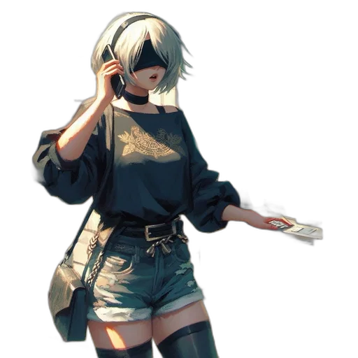 jacket, dress, staff, weapon, concept art, pixel art, cyberpunk, anime transparent PNG cut-out