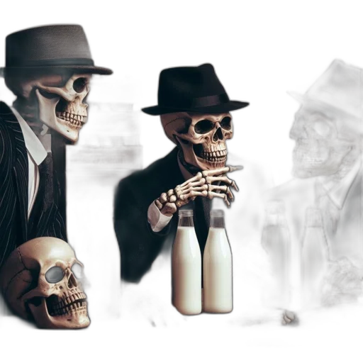 bottle, mask, concept art, fantasy art, comic book art, 3d render, monochrome, dark transparent PNG cut-out