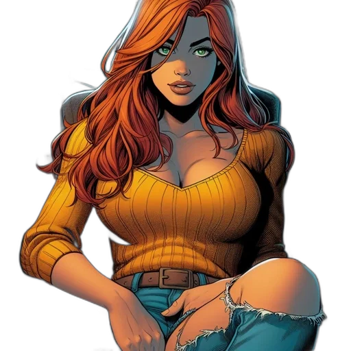 comic book art, concept art, fantasy art, cartoon, golden, earth tones, female, animated transparent PNG cut-out