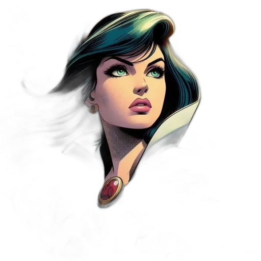 face, comic book art, fantasy art, concept art, cartoon, colorful, dark, female transparent PNG cut-out