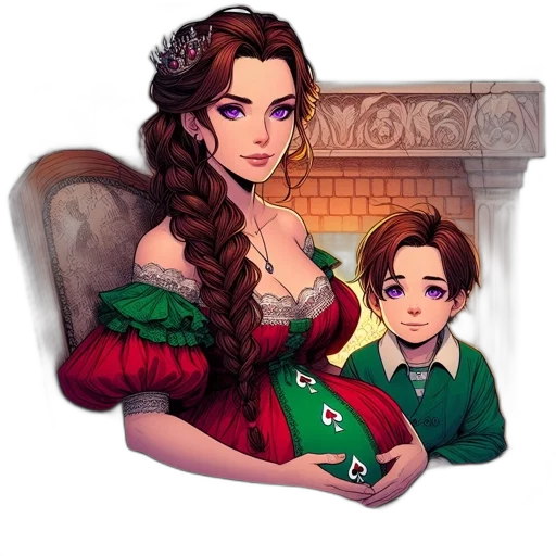 pixel art, fantasy art, concept art, watercolor, snow, fire, green, two transparent PNG cut-out