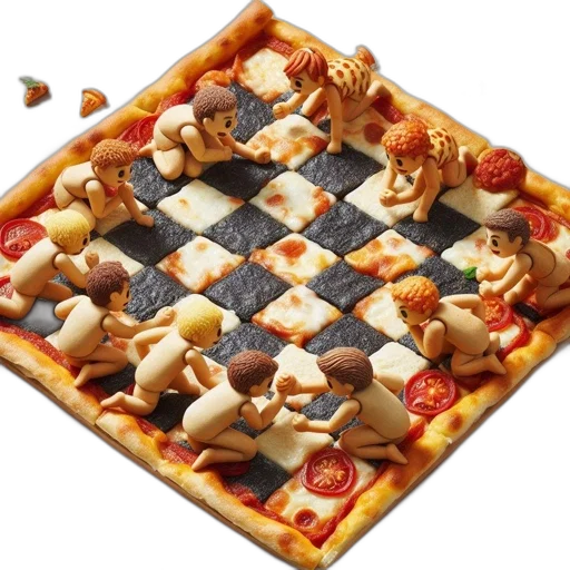 food, crown, animal, weapon, 3d render, fire, checkerboard-patterned, pizza transparent PNG cut-out