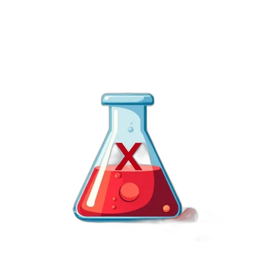 bottle, concept art, pixel art, 3d render, red, stylized, illustration, beaker transparent PNG cut-out