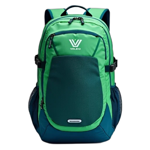green, blue, backpack, mesh, pocket, front, zipper, closure transparent PNG cut-out