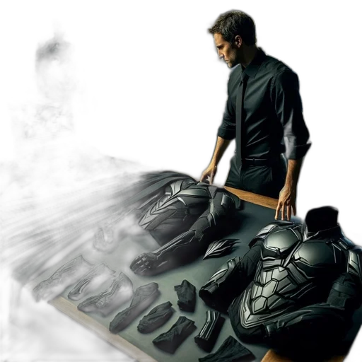 jacket, concept art, comic book art, photorealistic, 3d render, fog, fire, sleek transparent PNG cut-out