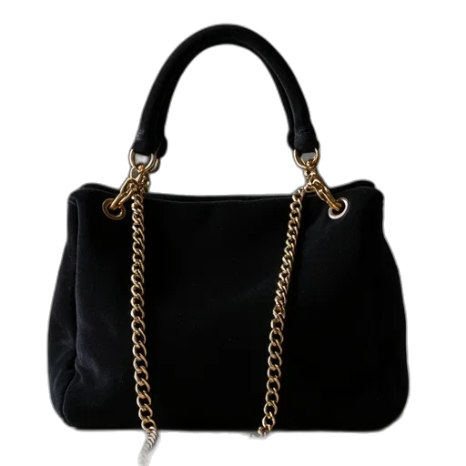 dark, black, velvet, handbag, brass, chain transparent PNG cut-out