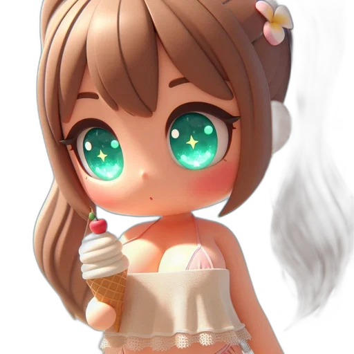 food, staff, dress, 3d render, anime, concept art, photorealistic, pastel transparent PNG cut-out