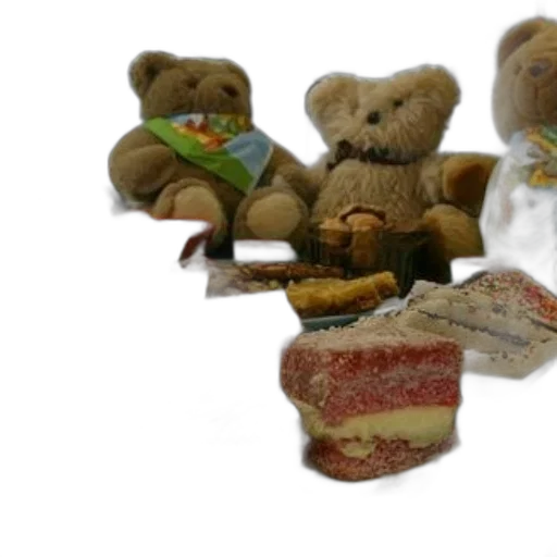food, table, filled, various, desserts, group, teddy, bears transparent PNG cut-out