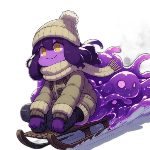 creature, concept art, pixel art, fantasy art, watercolor, snow, purple, skin transparent PNG cut-out
