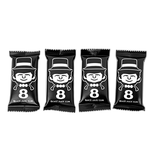 food, monochrome, row, four, black, white, gum, wrappers transparent PNG cut-out