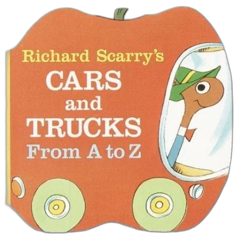 car, richard, scarry, cars, trucks, board, book, featuring transparent PNG cut-out