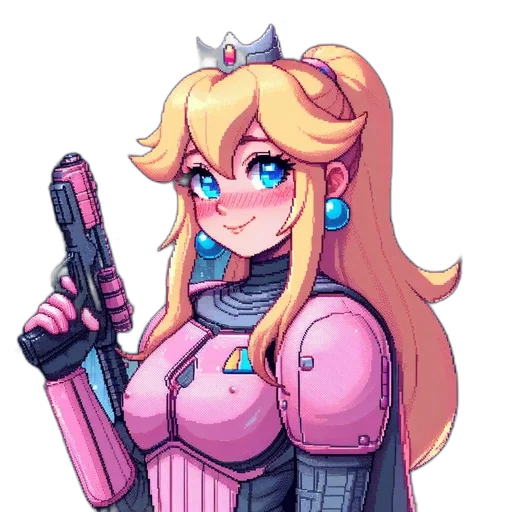 robot, weapon, staff, pixel art transparent PNG cut-out
