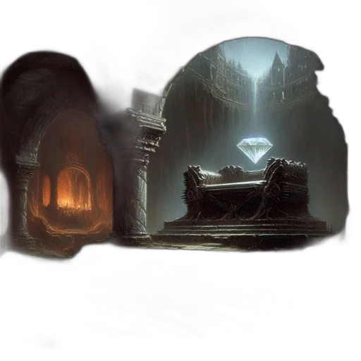 furniture, crown, mask, hat, concept art, fantasy art, photorealistic, 3d render transparent PNG cut-out