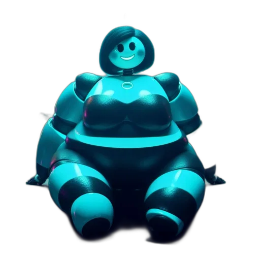robot, creature, animal, concept art, 3d render, vaporwave, pixel art, blue transparent PNG cut-out