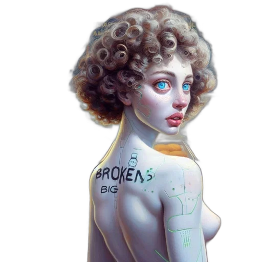 robot, dress, jacket, cyberpunk, concept art, photorealistic, fantasy art, pastel transparent PNG cut-out