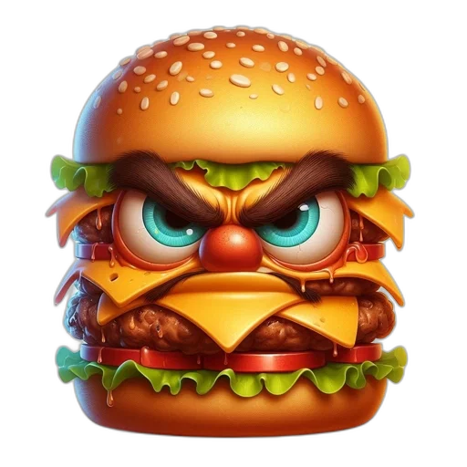 food, face, animal, creature, 3d render, photorealistic, concept art, expressive transparent PNG cut-out