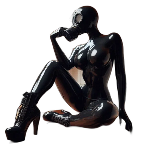 mask, robot, dress, jewelry, concept art, 3d render, comic book art, cyberpunk transparent PNG cut-out