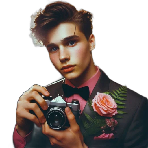 flower, face, jacket, weapon, photorealistic, watercolor, cartoon, oil painting transparent PNG cut-out