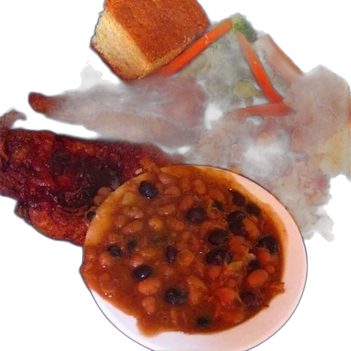 food, staff, photorealistic, blue, plate, beans, rice, chicken transparent PNG cut-out
