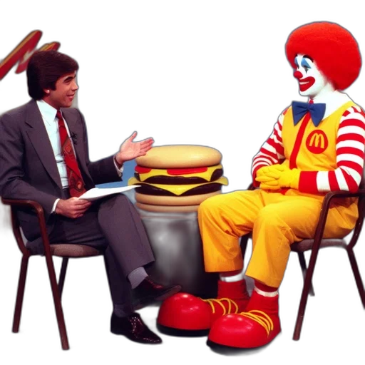 food, furniture, robot, man, suit, interviews, ronald, mcdonald transparent PNG cut-out