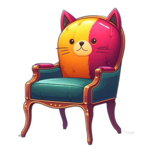 furniture, staff, animal, crown, concept art, pixel art, 3d render, fantasy art transparent PNG cut-out
