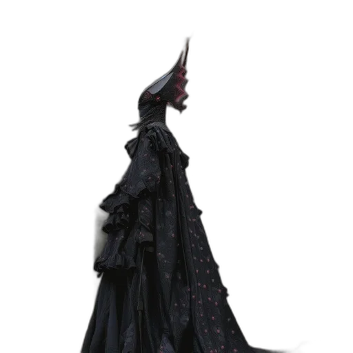 dress, hat, mask, staff, concept art, 3d render, dark, person transparent PNG cut-out