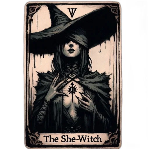 staff, fantasy art, comic book art, concept art, pixel art, mysterious, woman, wide-brimmed transparent PNG cut-out