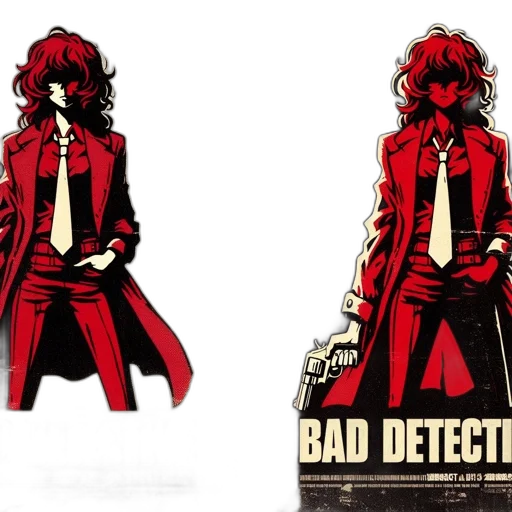 jacket, concept art, comic book art, cartoon, pixel art, red, two, posters transparent PNG cut-out