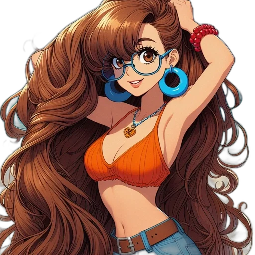 hair, jewelry, dress, staff, anime, cartoon, pixel art, fantasy art transparent PNG cut-out
