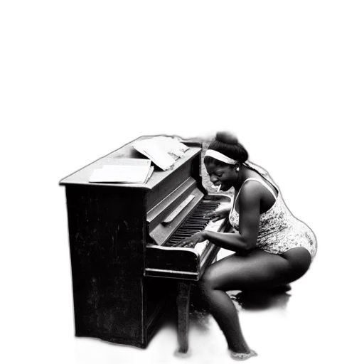 furniture, outdoor, event, woman, plays, submerged, piano, amidst transparent PNG cut-out