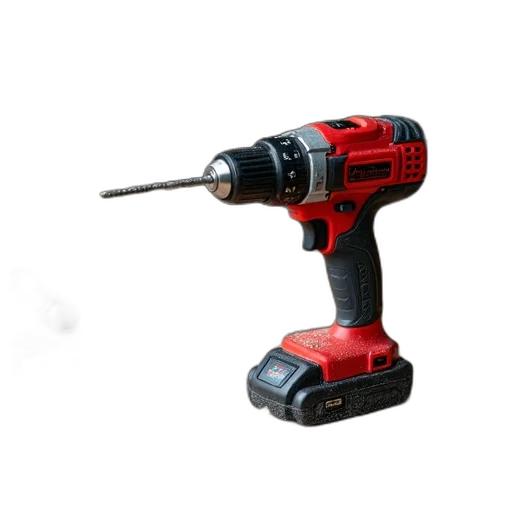 weapon, staff, robot, 3d render, red, black, power, drill transparent PNG cut-out
