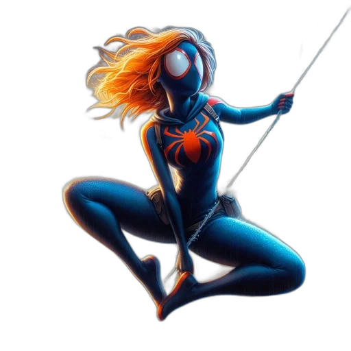 staff, weapon, comic book art, concept art, pixel art, fantasy art, female, spider-man-like transparent PNG cut-out