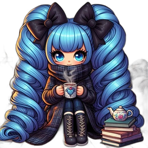 anime, pixel art, cartoon, cyberpunk, blue, monochrome, dark, animated transparent PNG cut-out