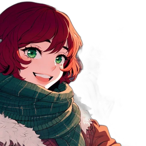 jacket, weapon, face, anime, pixel art, watercolor, concept art, snow transparent PNG cut-out