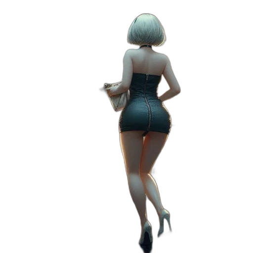 dress, robot, staff, jacket, concept art, 3d render, pixel art, fantasy art transparent PNG cut-out