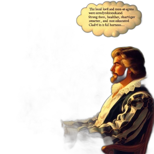 concept art, photorealistic, fire, fog, man, renaissance, attire, sits transparent PNG cut-out