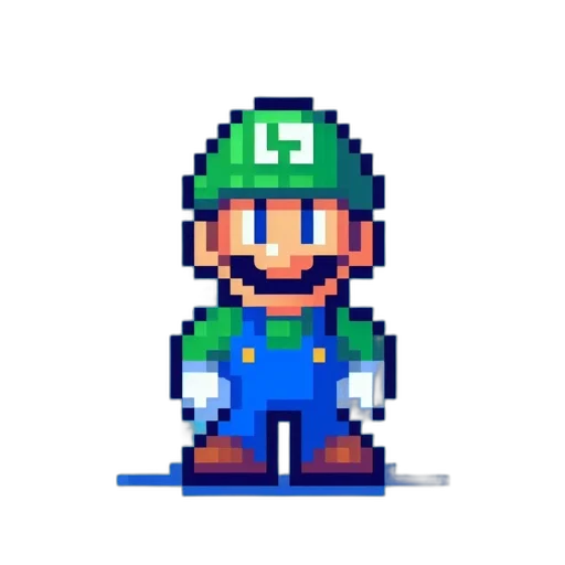 staff, hat, sword, pixel art, concept art, comic book art, 3d render, green transparent PNG cut-out