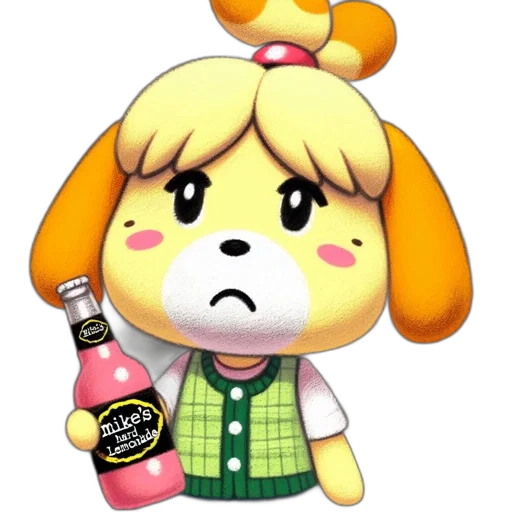 bottle, animal, pixel art, 3d render, concept art, cartoon, golden, character transparent PNG cut-out