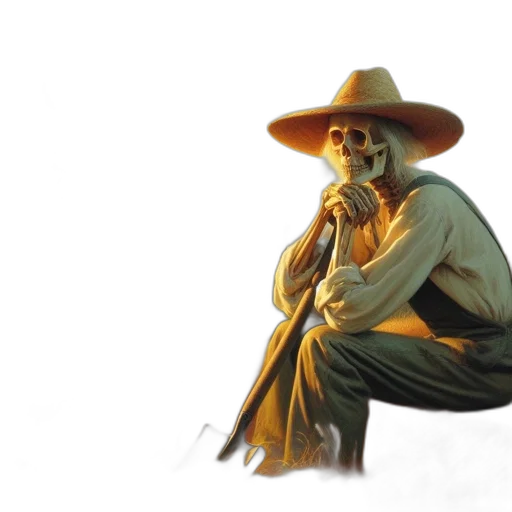 hat, staff, concept art, photorealistic, 3d render, comic book art, peaceful, countryside transparent PNG cut-out