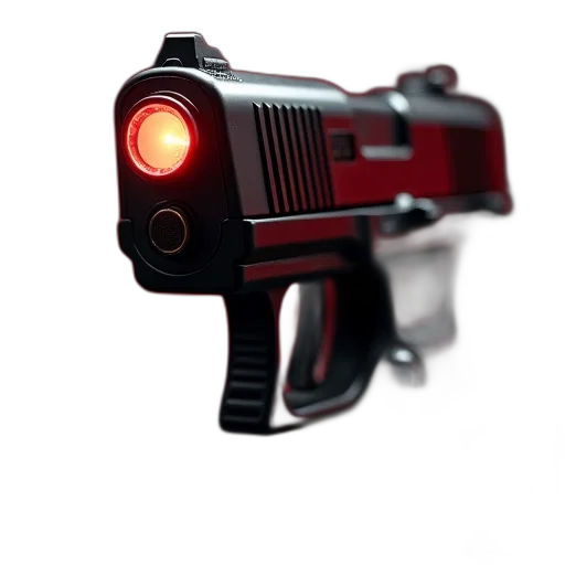 weapon, robot, staff, 3d render, concept art, photorealistic, pixel art, red transparent PNG cut-out