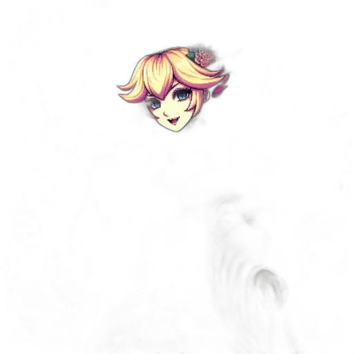 mask, face, creature, hair, anime, pixel art, concept art, watercolor transparent PNG cut-out